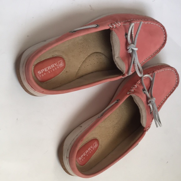 Sperry women’s pink leather top slider on boat shoes size 9 mules - Picture 9 of 11